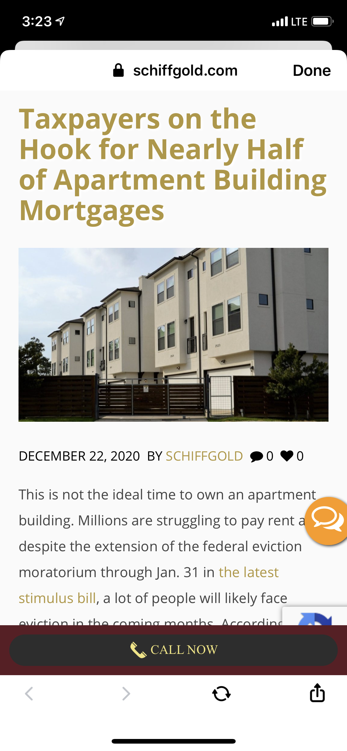 December 2020 apartment rents late taxpayers on hook